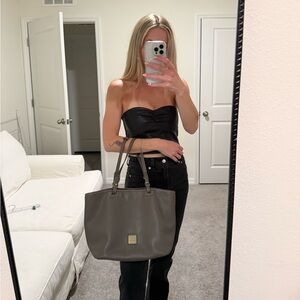 Dooney & Bourke Dark Brown Pebble Leather Tote